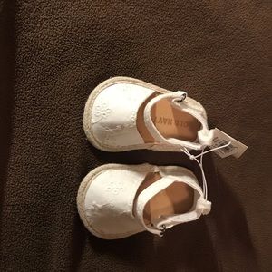 OldNavy BabyGirls 0-3M WHITE Espadrille CribShoes